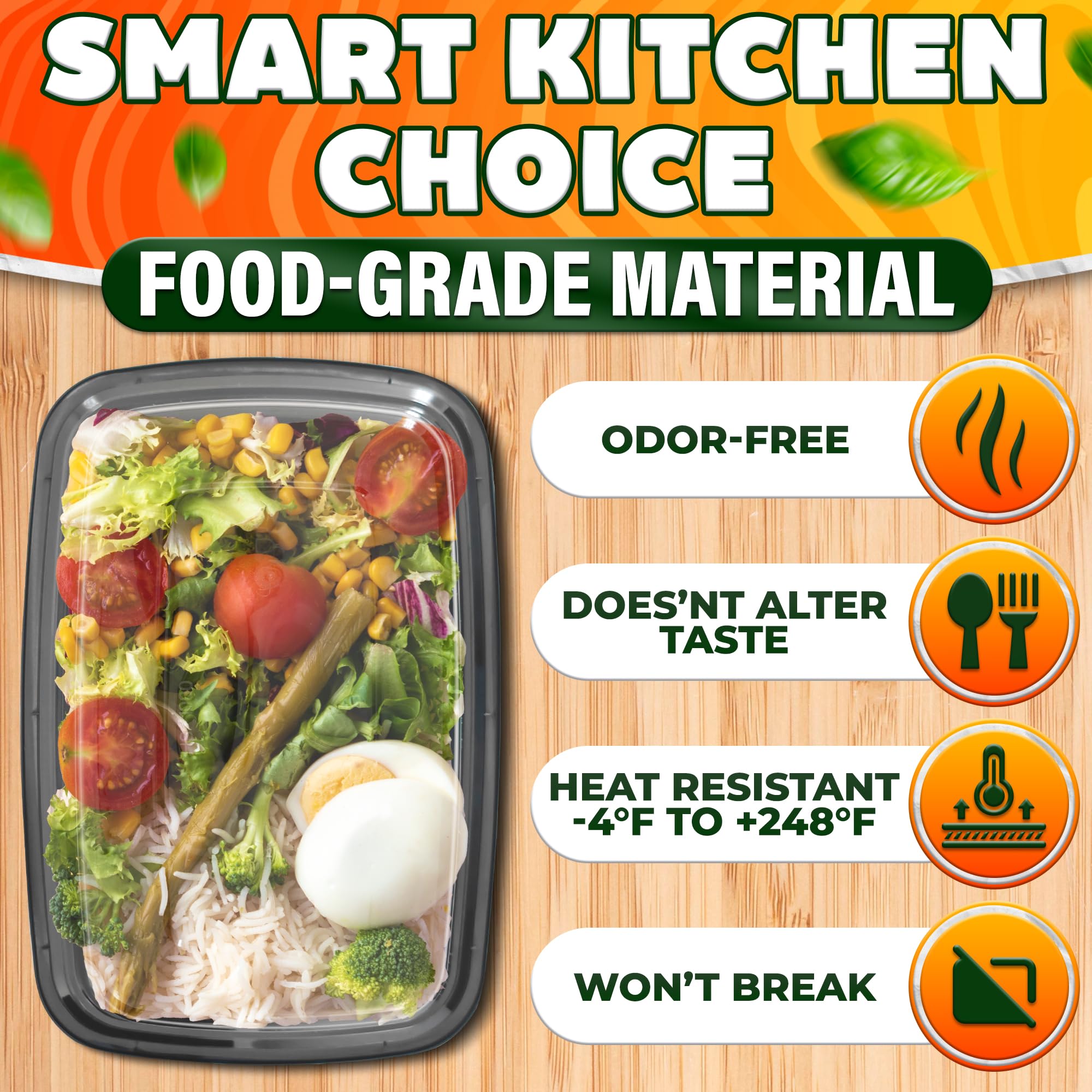 Evrblock microwave-freezer safe material supports quick heating and long-lasting freshness.