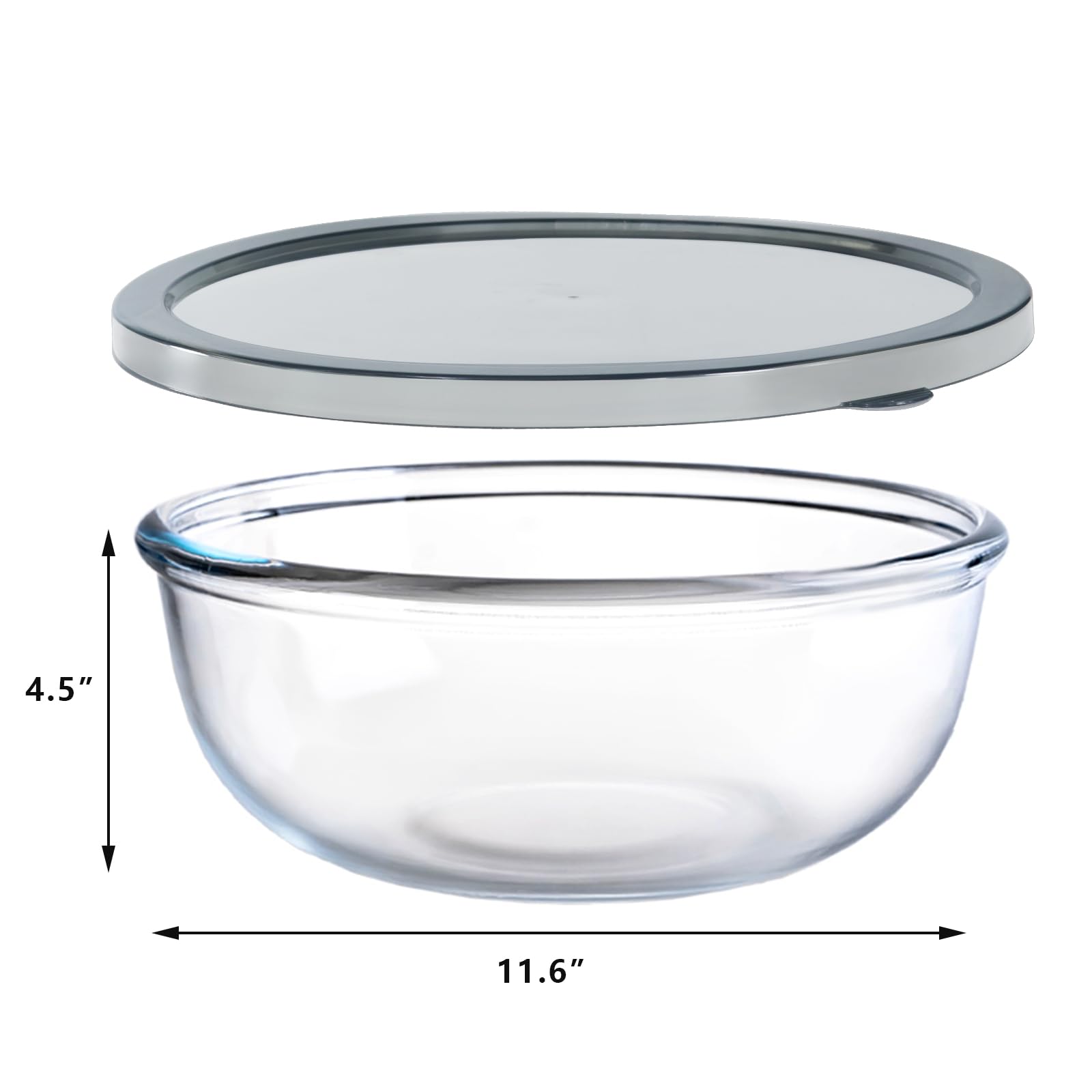 EWAFILU clear glass bowl ideal for salad prep and mixing