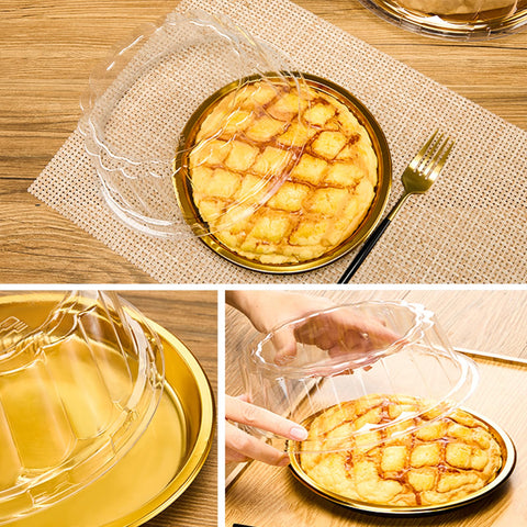 EWAFILU round sandwich tray with clear lid for showcase and serving