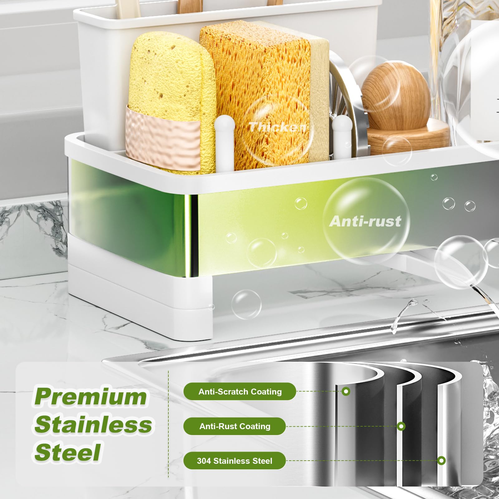 Ewaiira dishcloth rack keeps towels dry and accessible.
