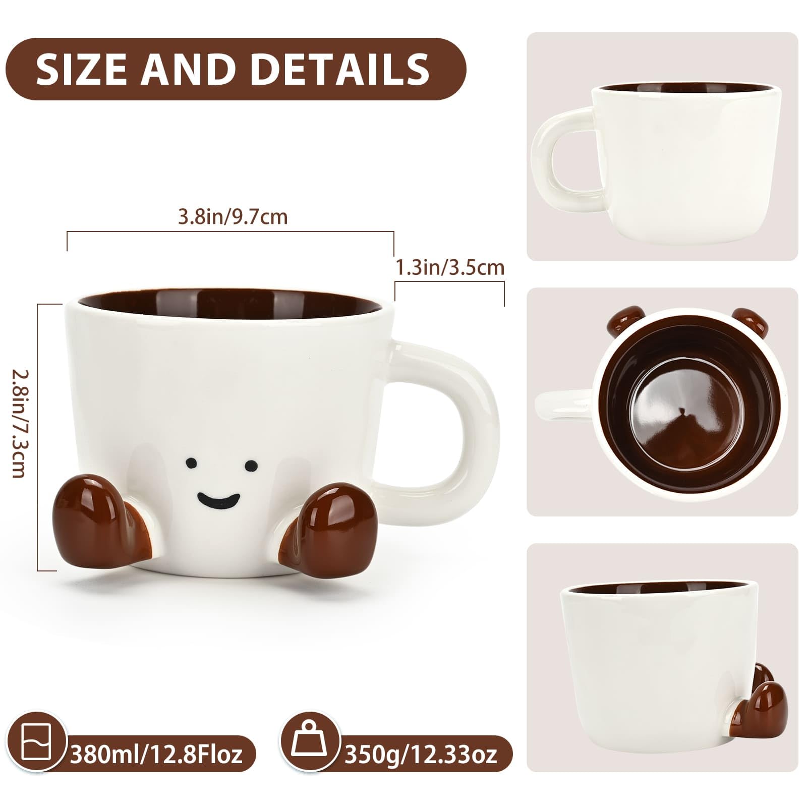 EWCEFIC caramel-brown mug edition for cozy moments