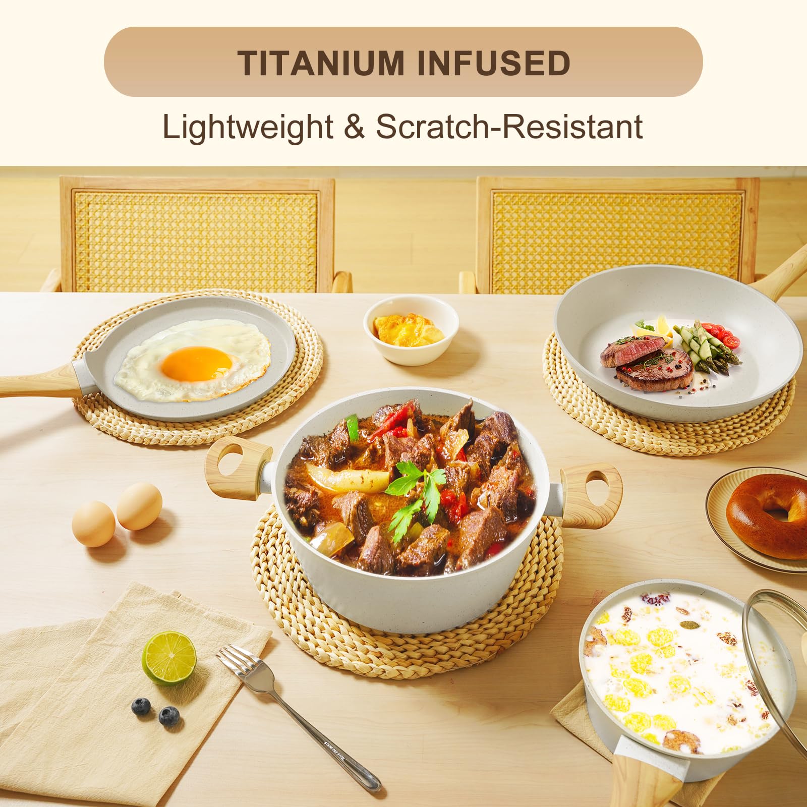 EWFEN 11-inch grill pan with ridges for seared marks