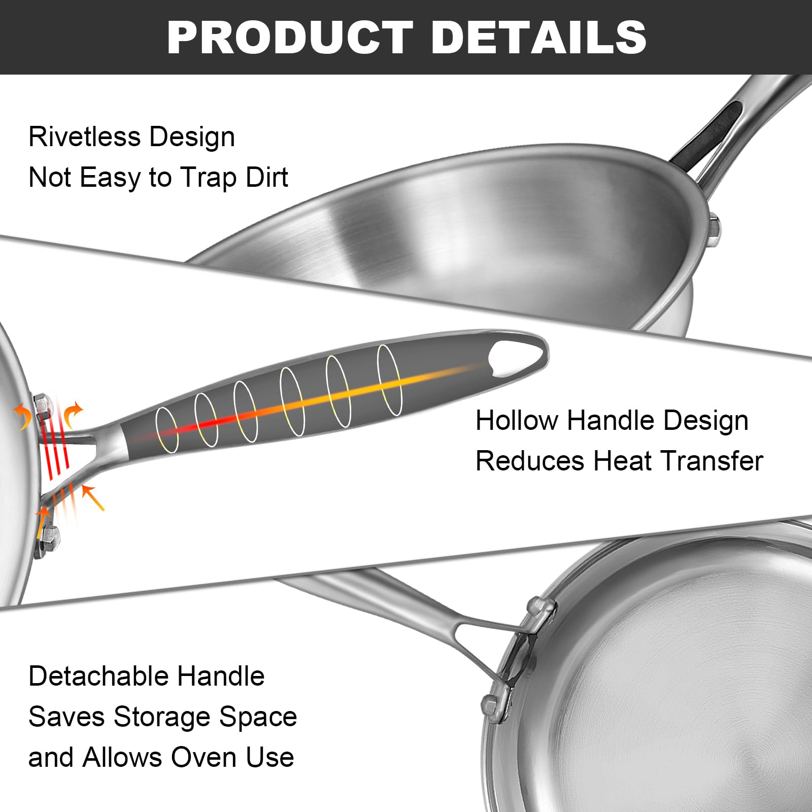 EWFEN aluminum-core layer demonstrates even heat distribution across the pan.