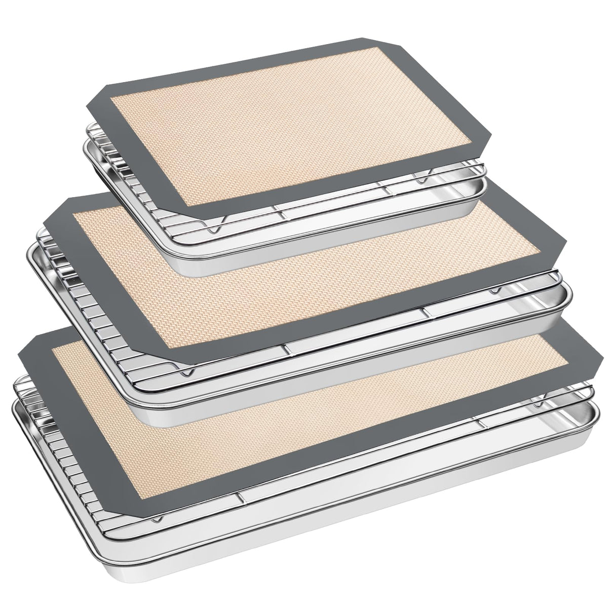 EWFEN baking sheet tray 3-size set for even browning and easy release.