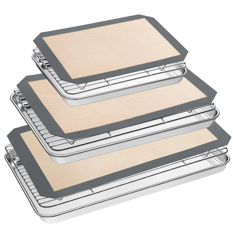 EWFEN baking sheet tray 3-size set for even browning and easy release.