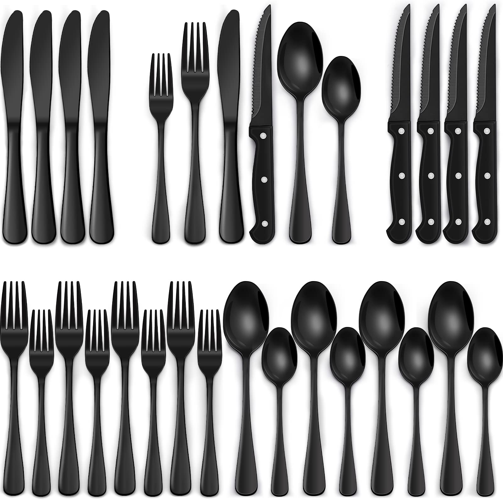 EWFEN black silverware dinner forks provide style and everyday durability.
