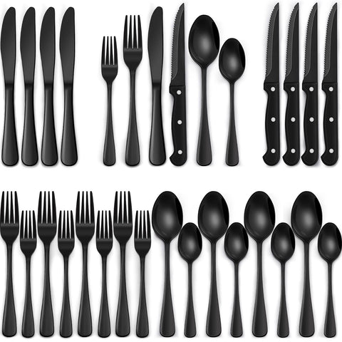 EWFEN black silverware dinner forks provide style and everyday durability.