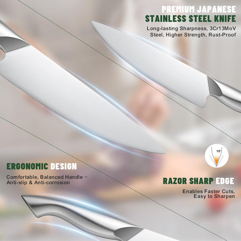 EWFEN 8-inch bread knife provides clean crumb cuts and crust separation.