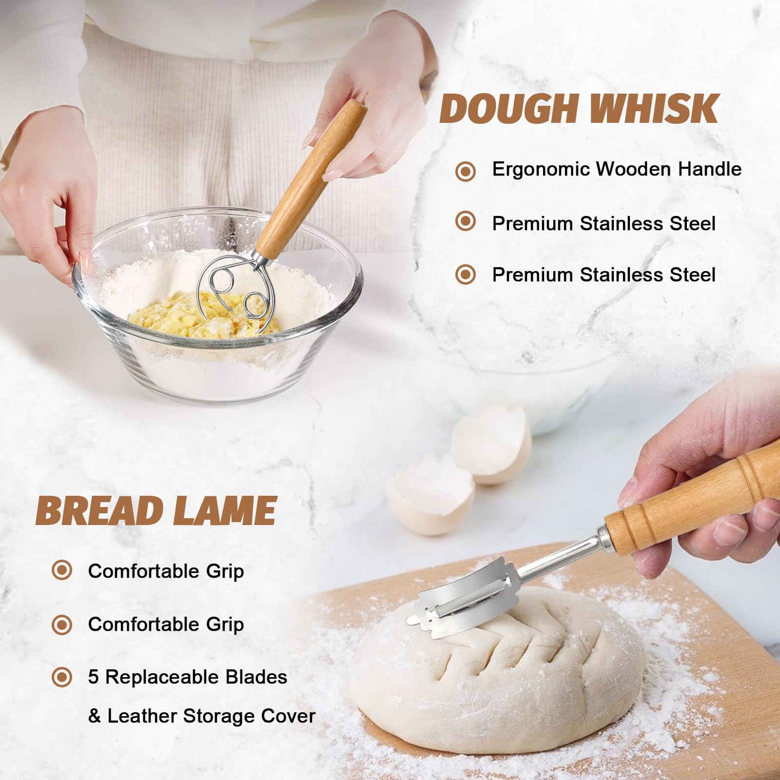 EWFEN Bread lame with 5 blades for precise scoring