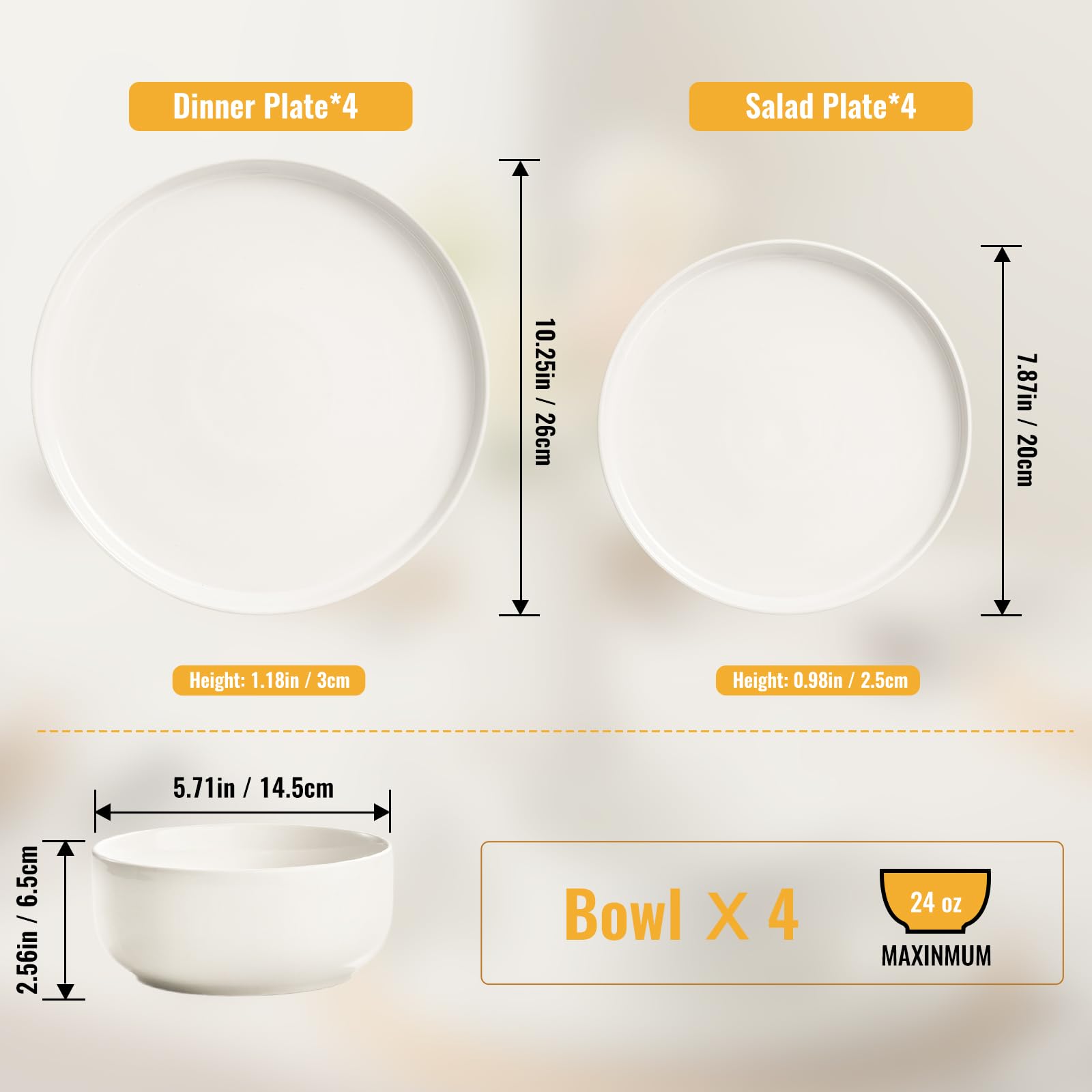 EWFEN 5.71-inch deep bowls ideal for soups and hearty servings.