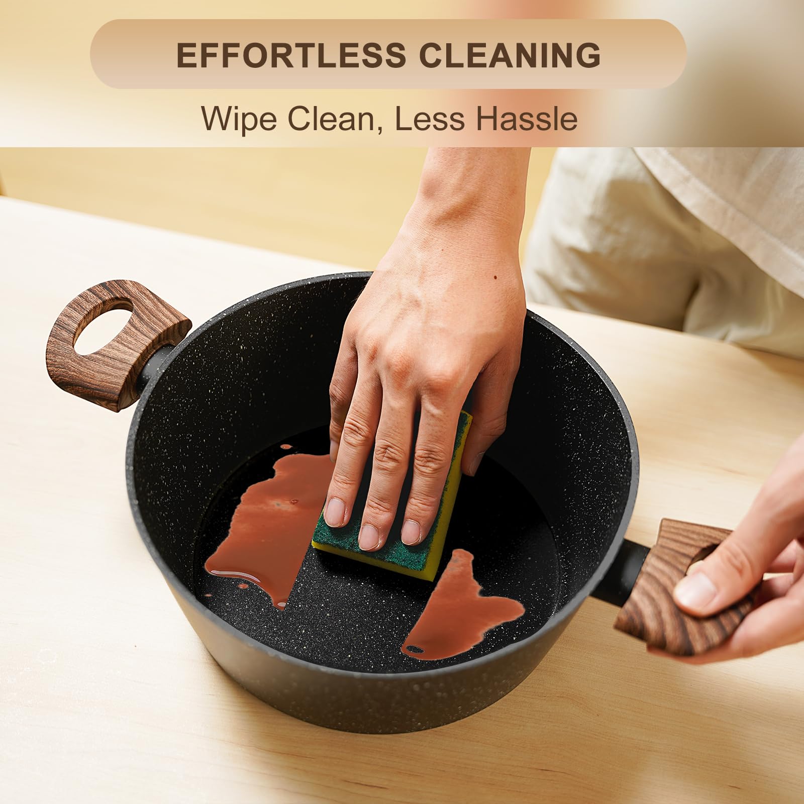 Easy-clean nonstick surface allows quick wipe-down after meals.