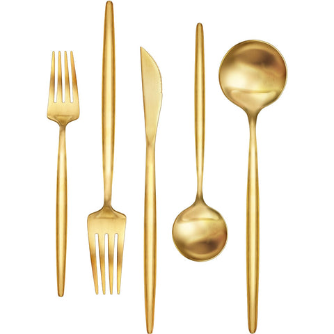 EWFEN gold dinner forks with polished finish, ideal for everyday dining.