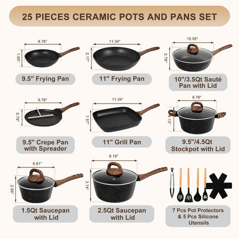 Granite non-stick coating close-up showing smooth release and toxin-free surface.
