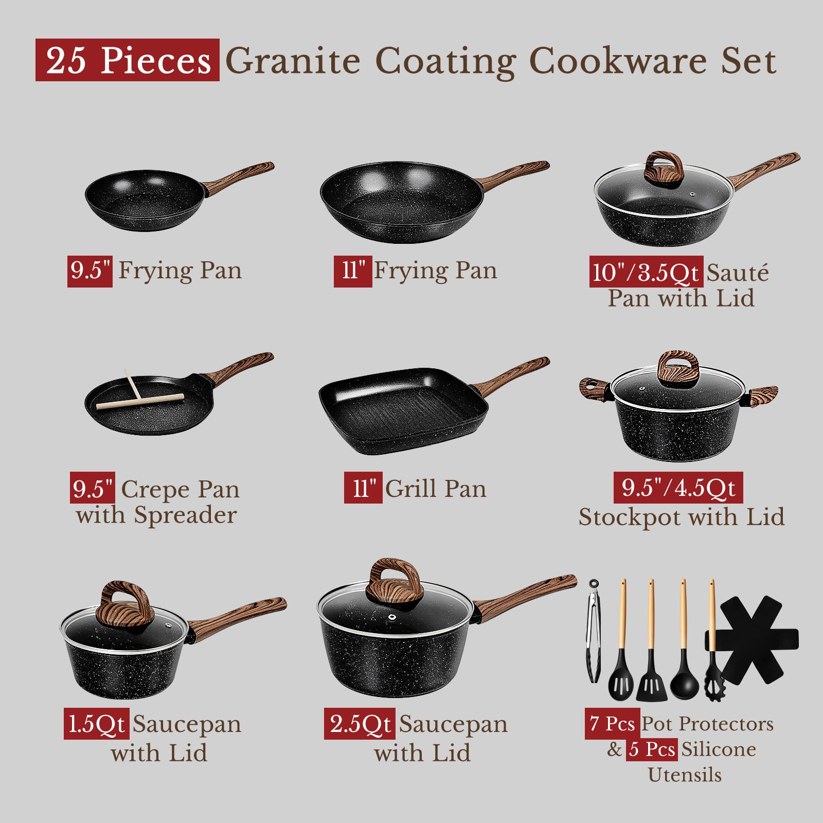 EWFEN granite nonstick pan showing smooth food release and easy cleaning