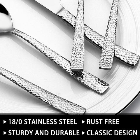 EWFEN heavy-duty stainless steel flatware resists rust and bending for everyday use.