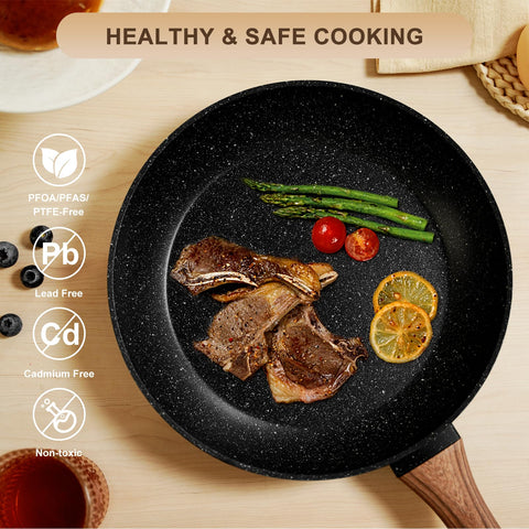 Induction-compatible bottom ensures universal stovetop heating across kitchen setups.