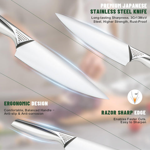 EWFEN 8-inch bread knife slicing crusts smoothly