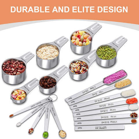 EWFEN leveler and five mini spoons close-up for accurate baking measurements.