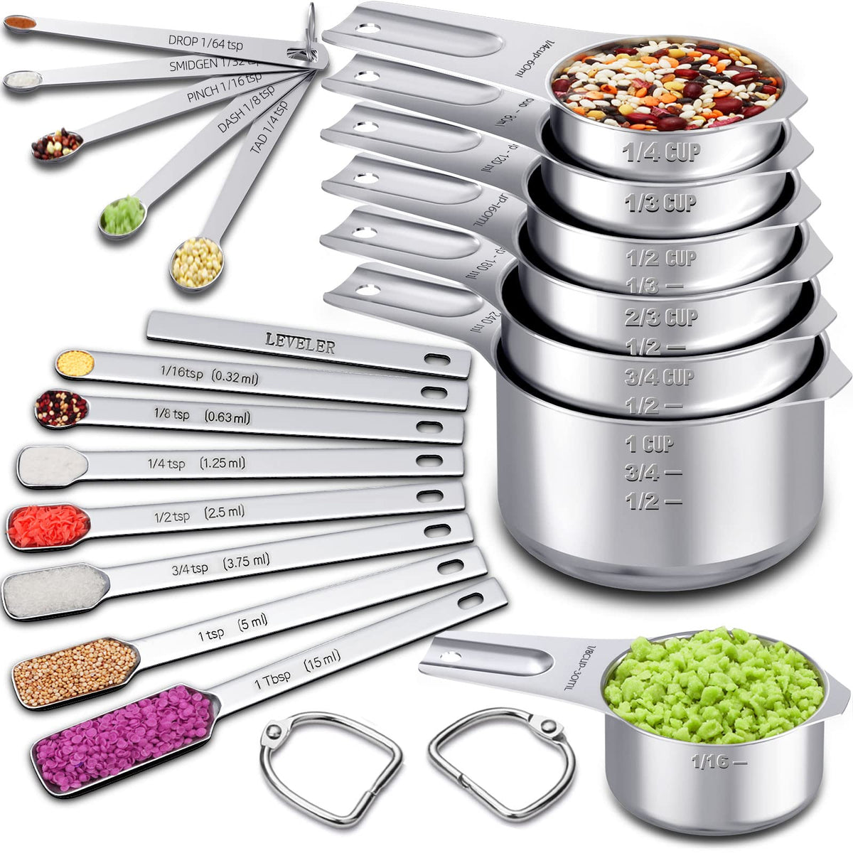 EWFEN measuring cups nesting set in 18/0 stainless steel for durable, lifetime use.