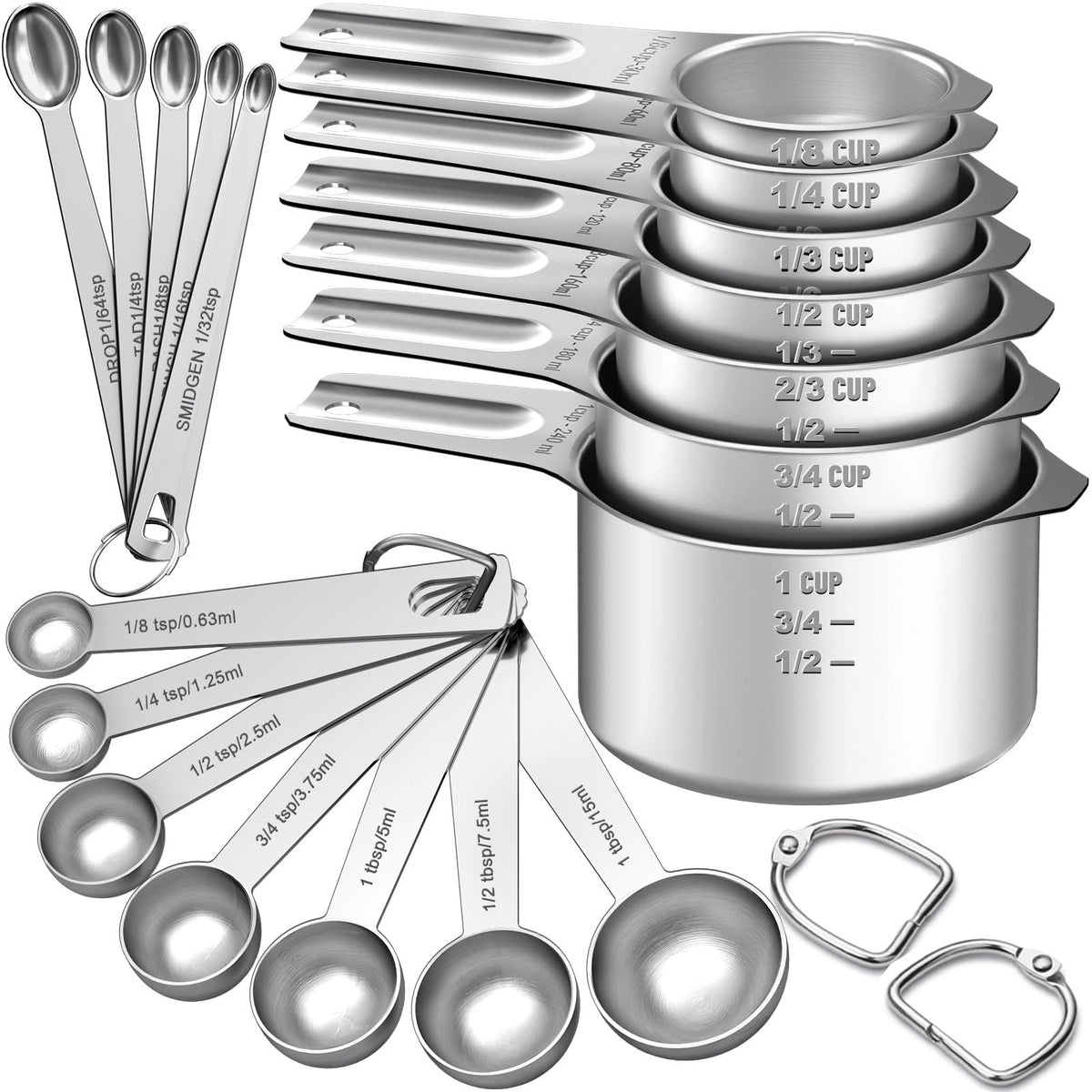 EWFEN measuring cups and spoons set, assembled for quick baking prep and accurate results.
