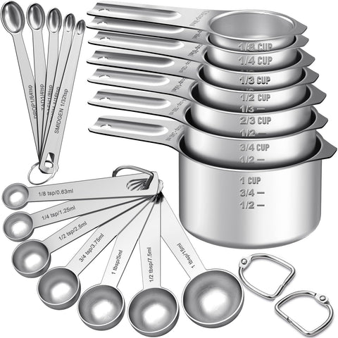 EWFEN measuring cups and spoons set, assembled for quick baking prep and accurate results.