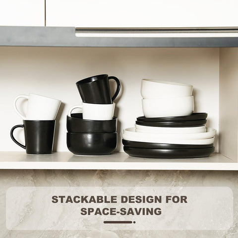 EWFEN microwave-safe ceramic dishes ready for reheating meals.