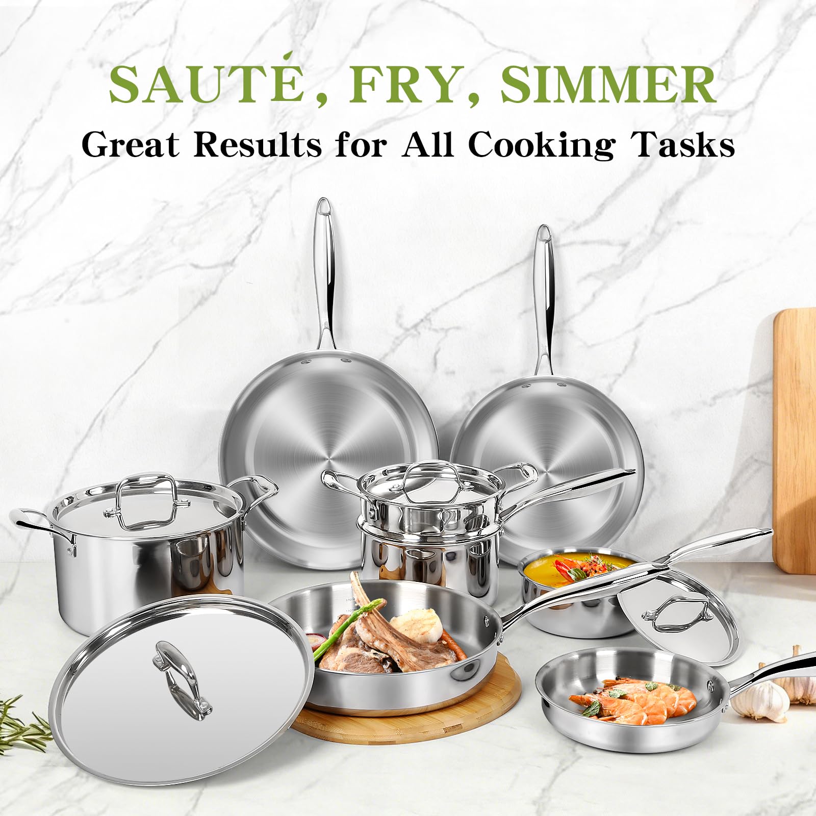 EWFEN 3qt saucepan with lid ideal for pasta and reheating sauces