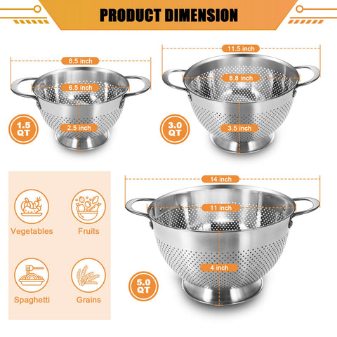 EWFEN raised-base colander keeps water away from food for cleaner counters