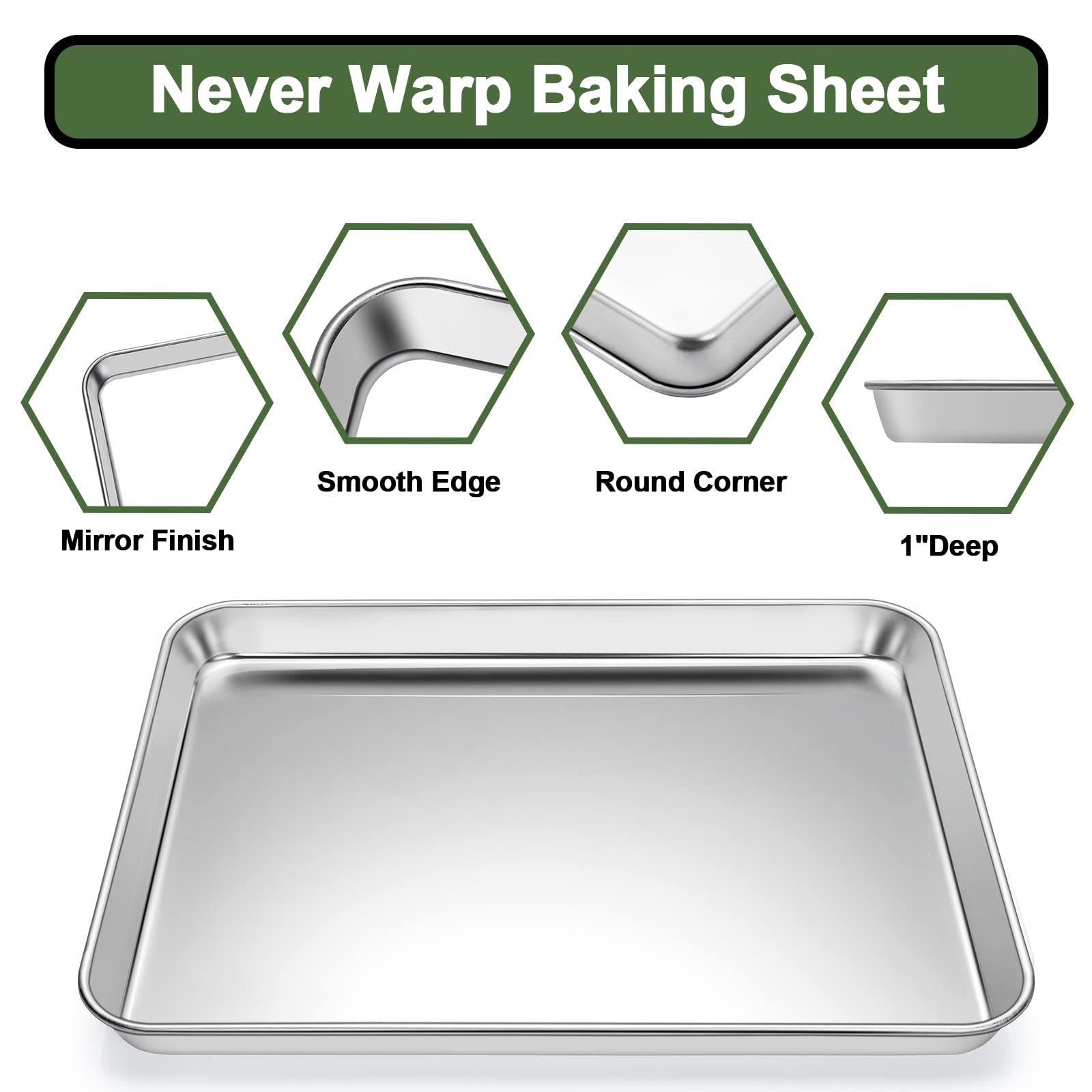 EWFEN stainless steel pans resist rust and deformation for durable baking.