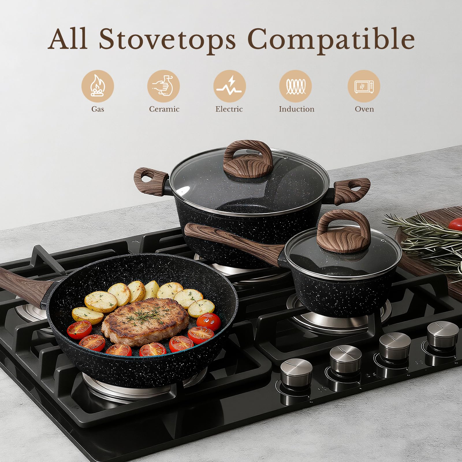 EWFEN glass lid with stay-cool handle for monitoring cooking safely