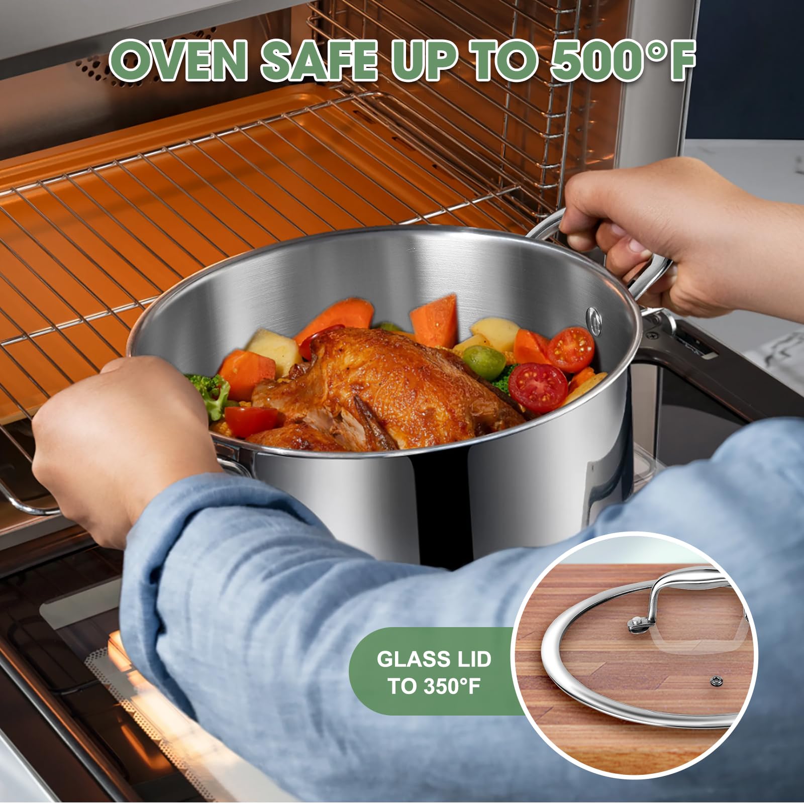EWFEN tempered glass lids with wide rims for secure seals and easy draining.