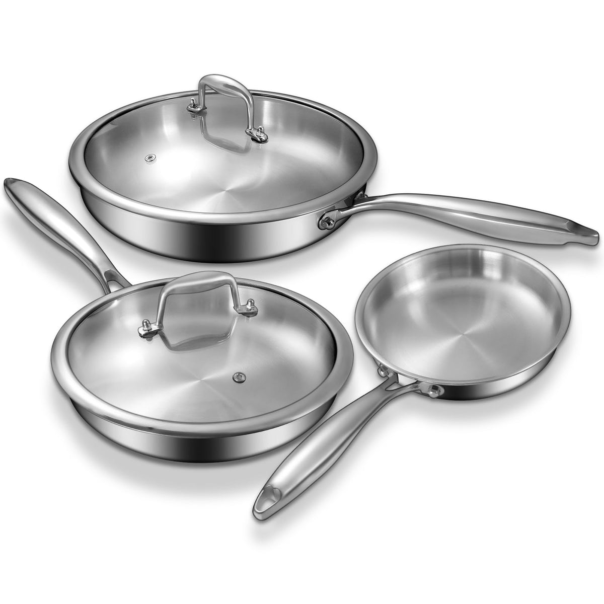 EWFEN Tri-Ply 8-inch frying pan for quick, even searing.