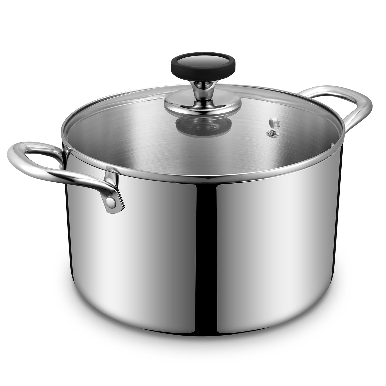 EWFEN Tri-Ply stock pot body with even heat distribution for soups and stocks.