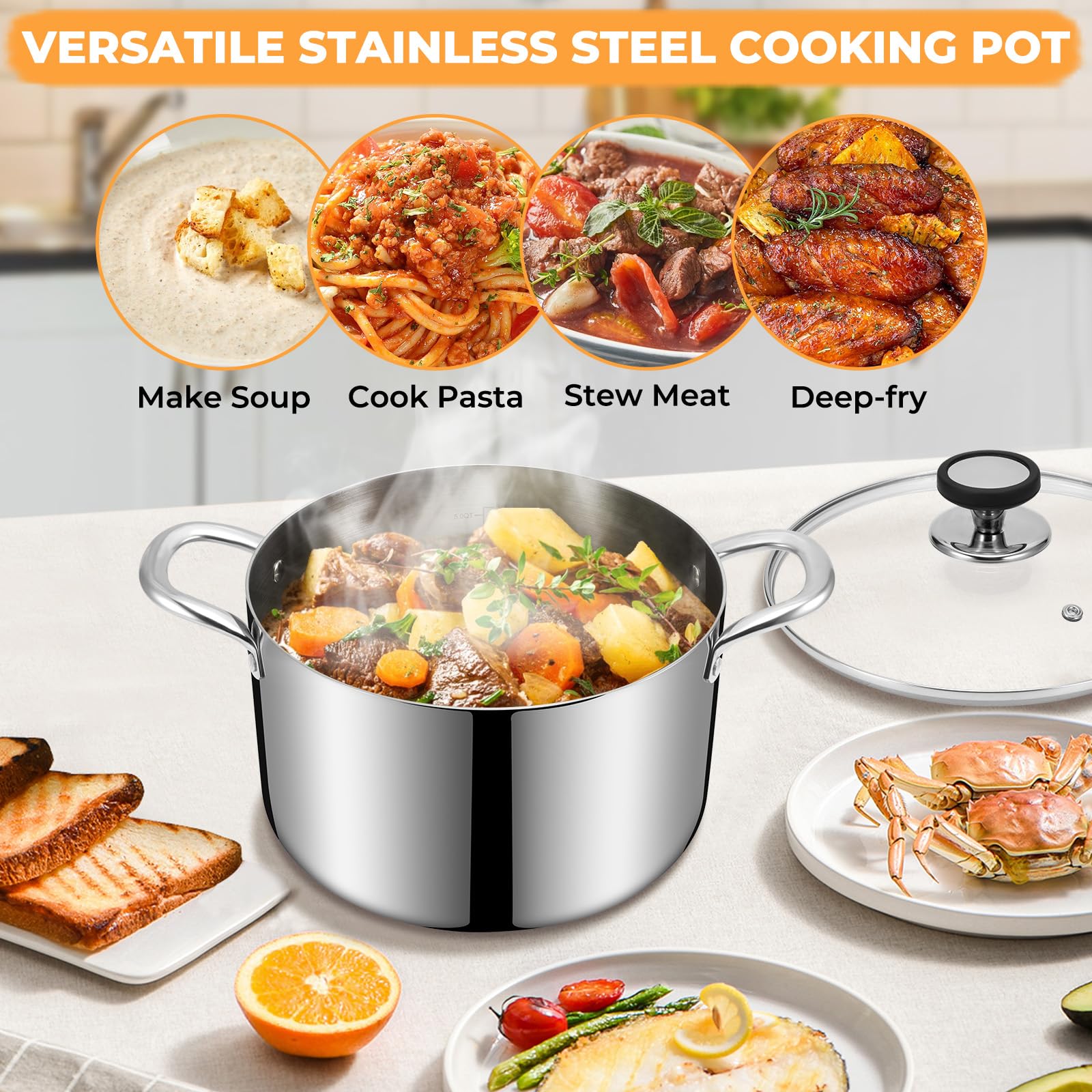 EWFEN 6.5-quart capacity ideal for family meals.
