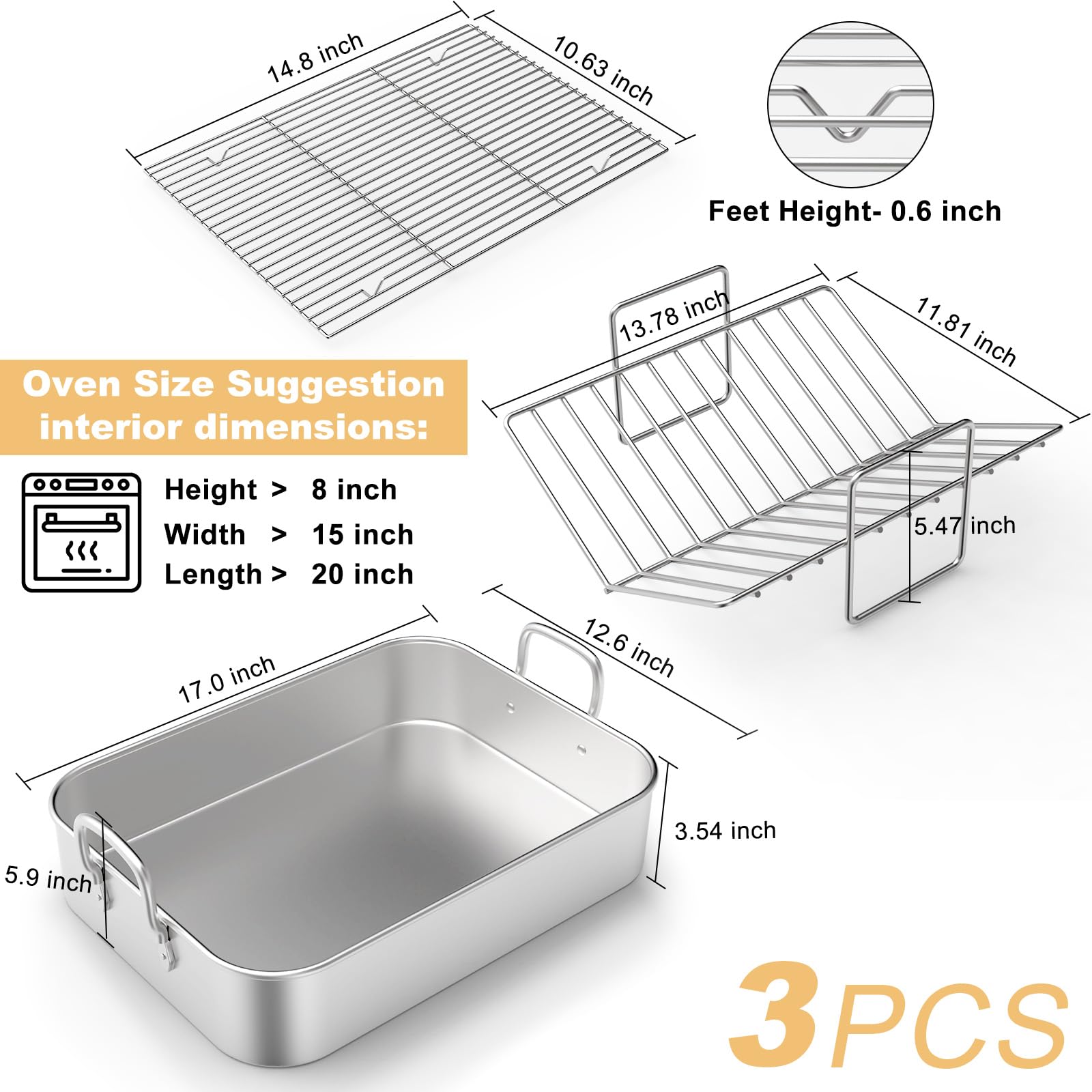 EWFEN V shaped rack elevates foods for crisp browning.