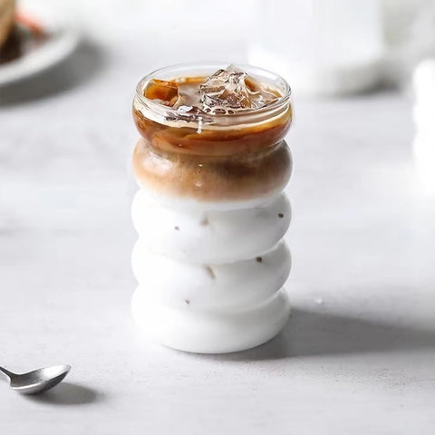 ework4u iced coffee glasses 4-pack for home cafes and gifts