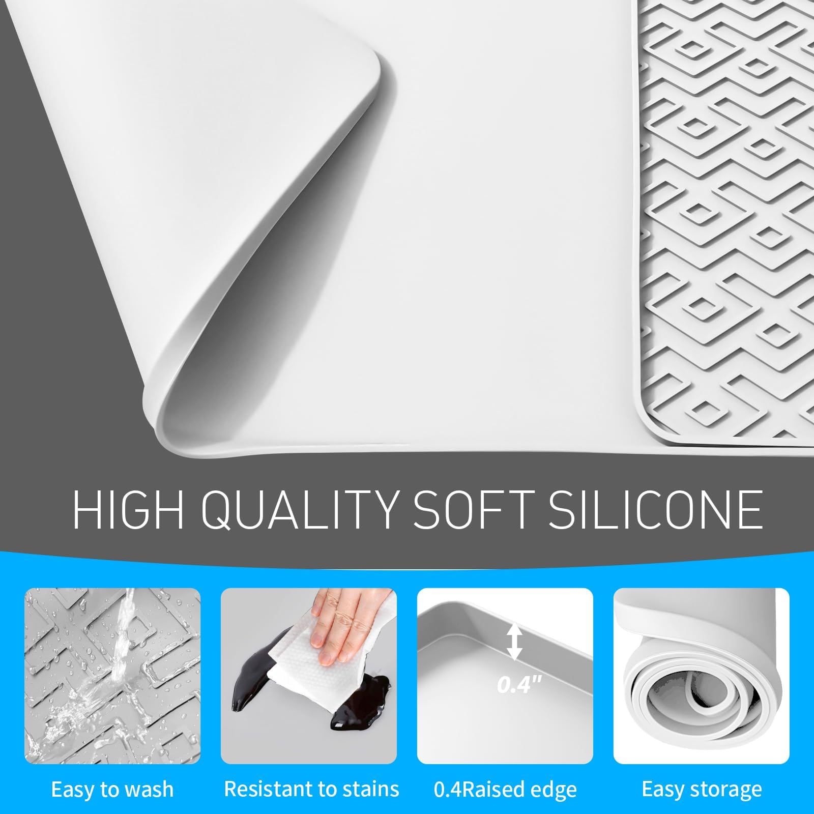 EWX versatile mat doubles as a dish-drying area under racks.