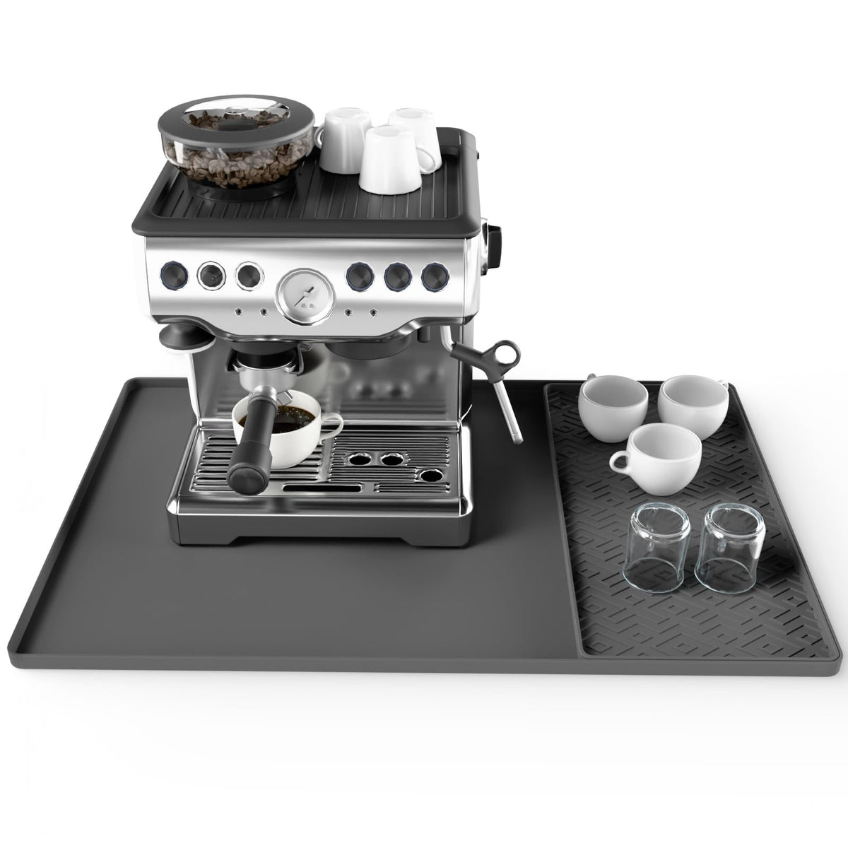 EWX silicone coffee mat 24x16 top view protects counters and keeps a tidy coffee station.