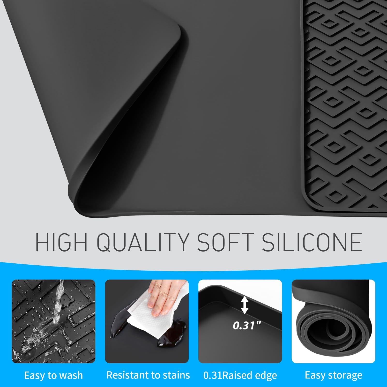 EWX silicone coffee mat multi-purpose use for counters, racks, and coffee setups.