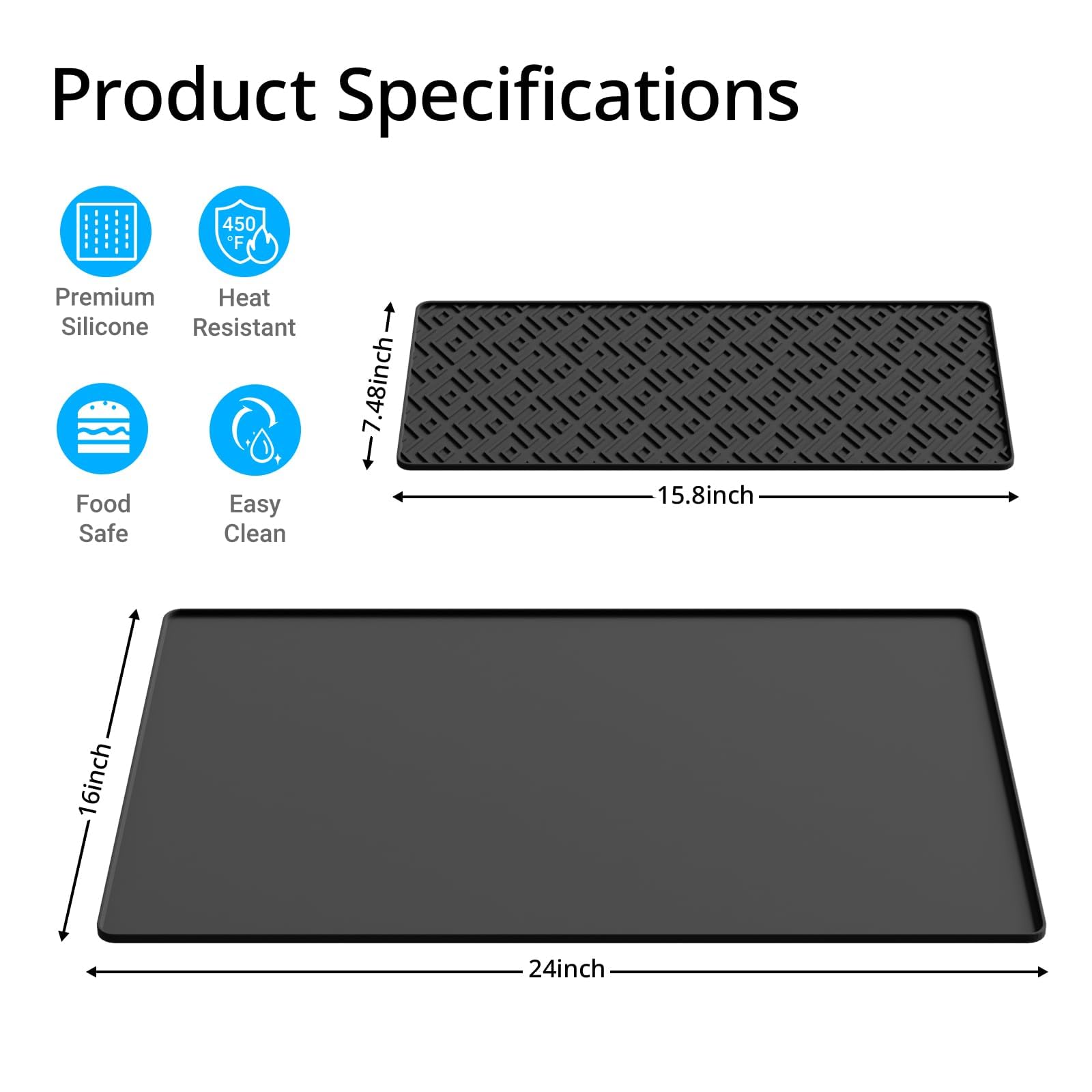 EWX silicone coffee mat non-slip surface keeps espresso machines steady during brewing.