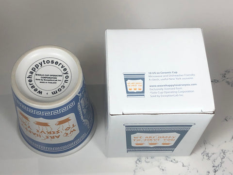 ExceptionLab gift-ready ceramic cup evokes NYC coffee culture.