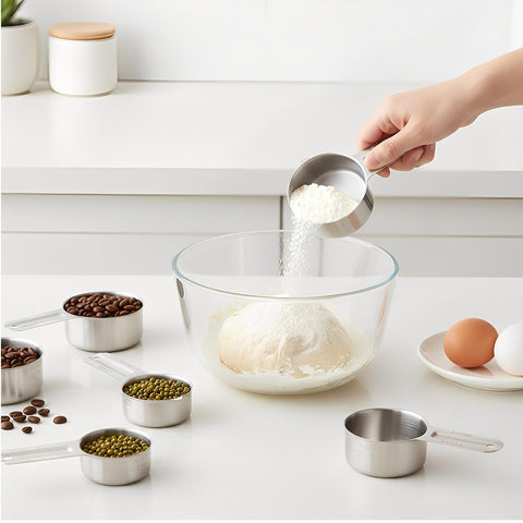 Exclaith measuring cups with ring buckle kept accessible and organized