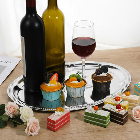 Exclaith stackable serving trays save cabinet space.