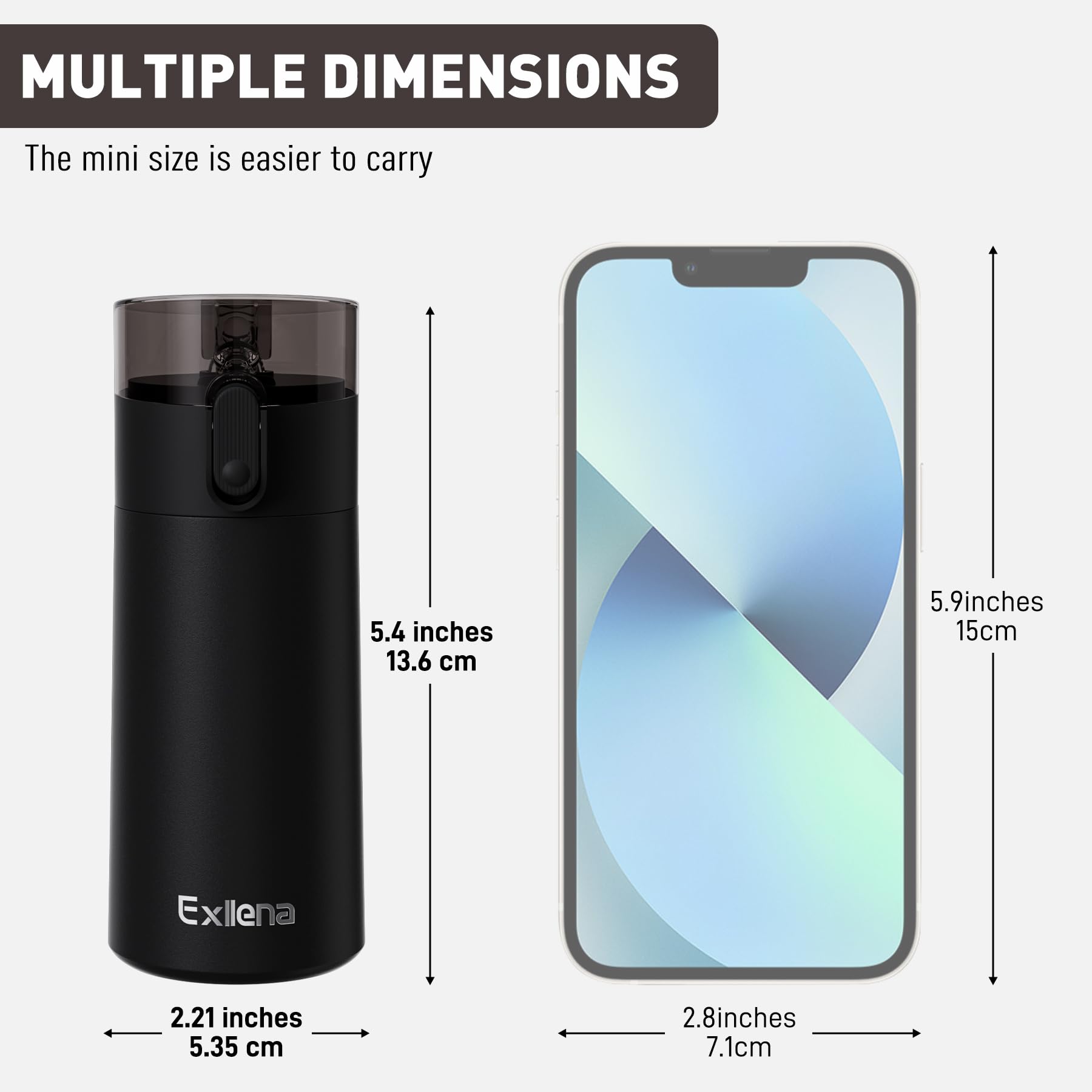 Exllena compact bottle with silicone handle for easy carrying anywhere