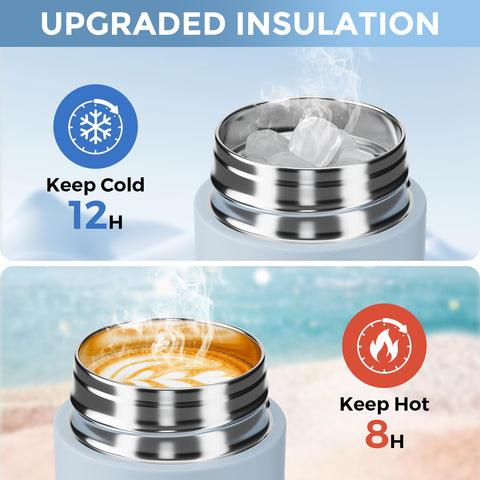 Exllena dual-layer vacuum design keeps drinks hot or cold.