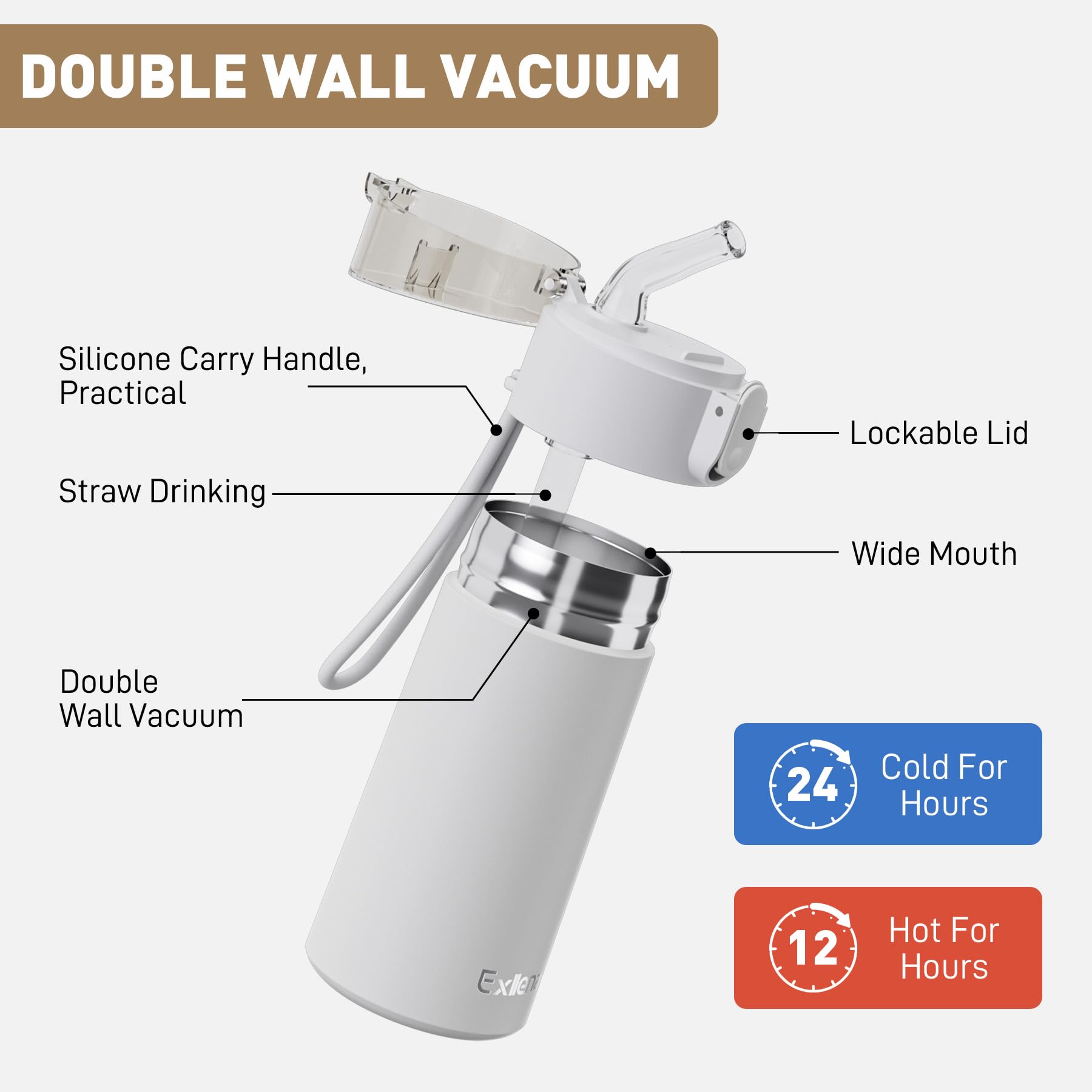 Exllena leakproof locking lid bottle prevents spills in bags