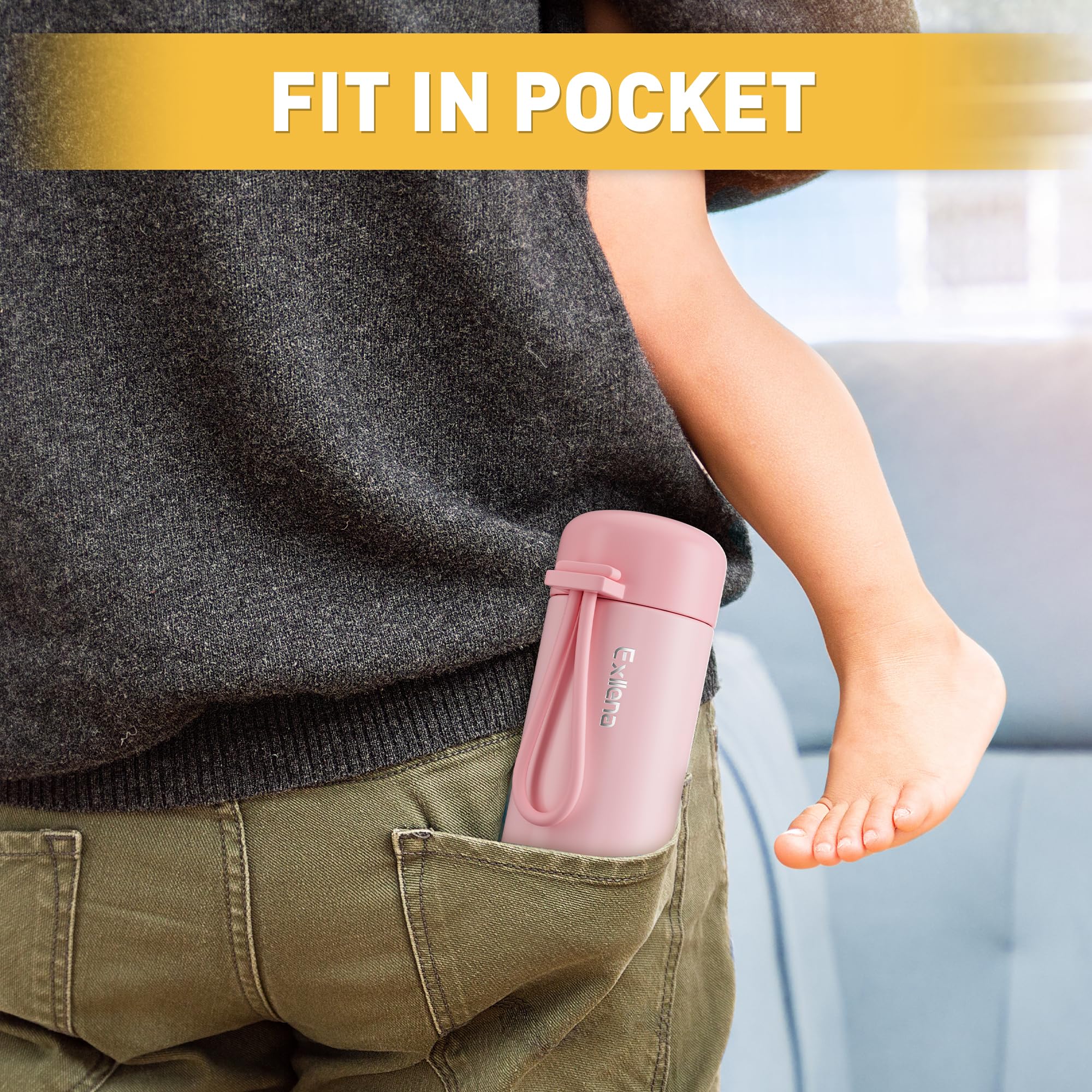 Exllena mini bottle for school or commute fits purses and backpacks
