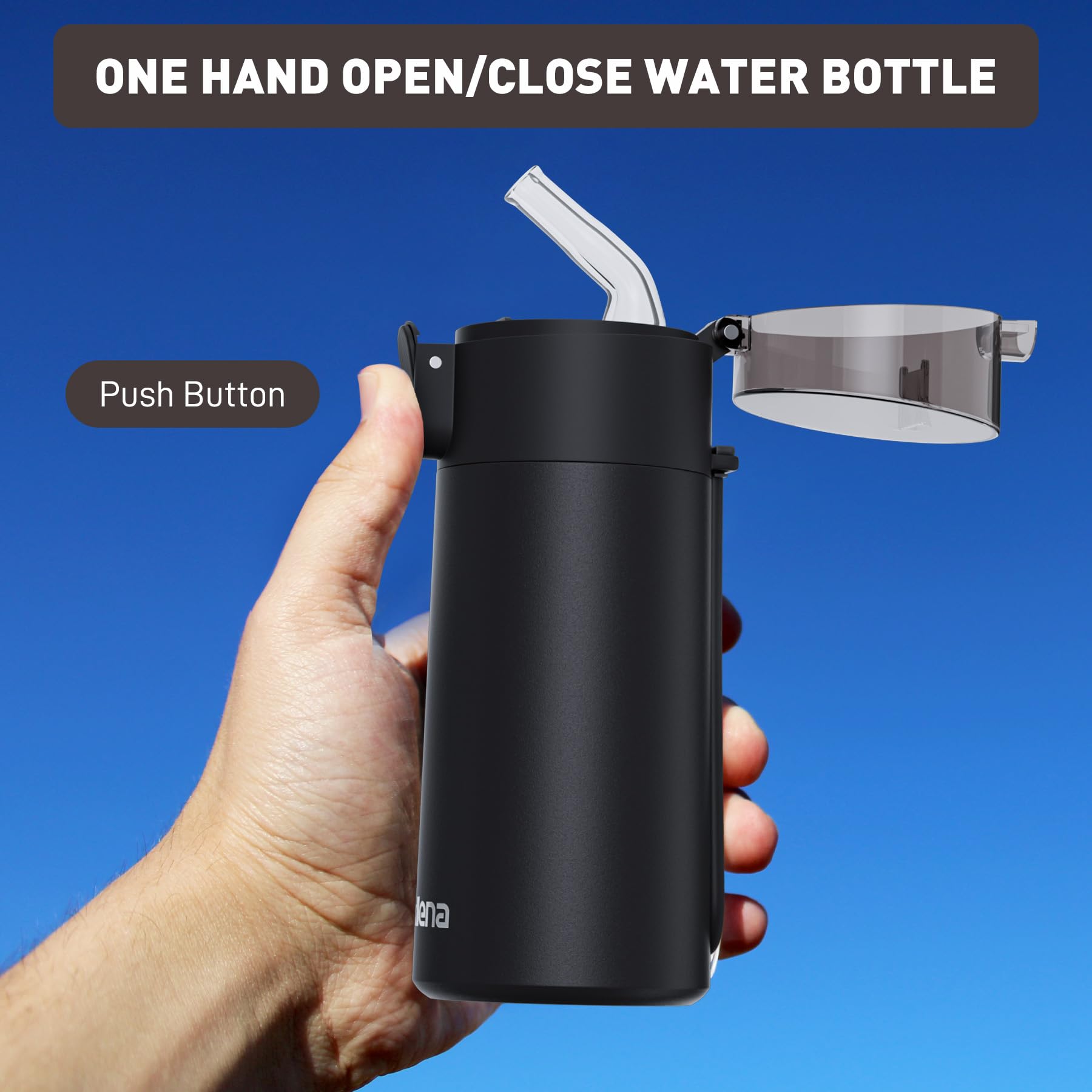 Exllena portable bottle with silicone handle fits pockets and bags
