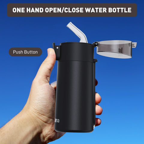 Exllena portable bottle with silicone handle fits pockets and bags