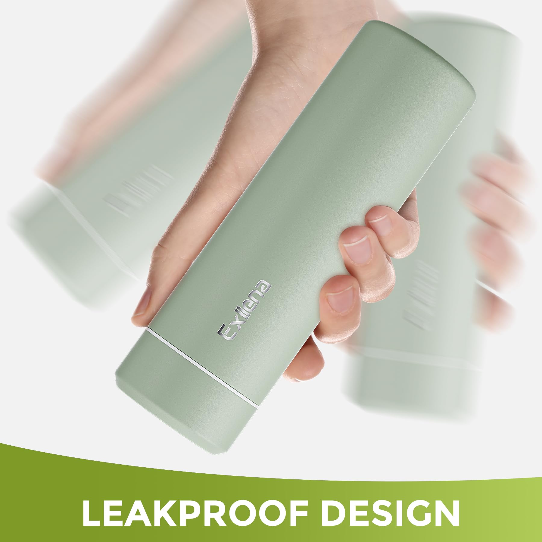 Exllena dual-layer vacuum insulation keeps beverages at temperature.